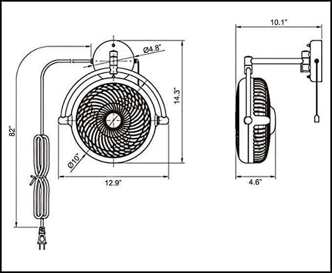 Parrot Uncle 13" Industrial Ceiling Fan with Pull Chain Electric Fans for Personal Use - ParrotUncle