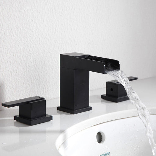 Parrot Uncle Matte Black 2-handle Widespread High-arc Bathroom Sink Faucet - ParrotUncle