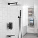 Parrot Uncle Matte Black Waterfall Built-In Shower System with 2-way Diverter - ParrotUncle