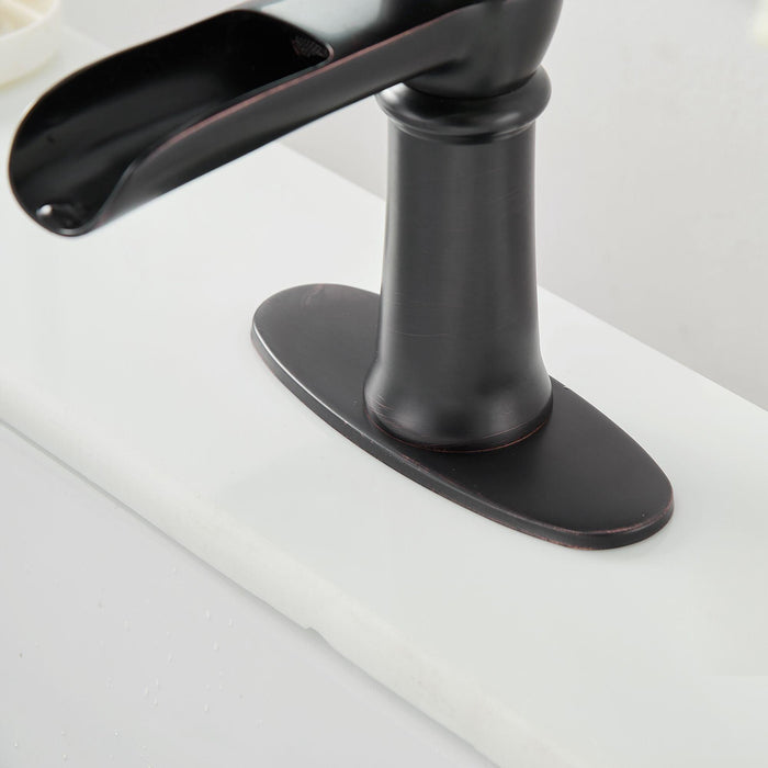 Parrot Uncle Oil Rubbed Bronze 1-handle Single Hole WaterSense High-arc Bathroom Sink Faucet with Deck Plate - ParrotUncle