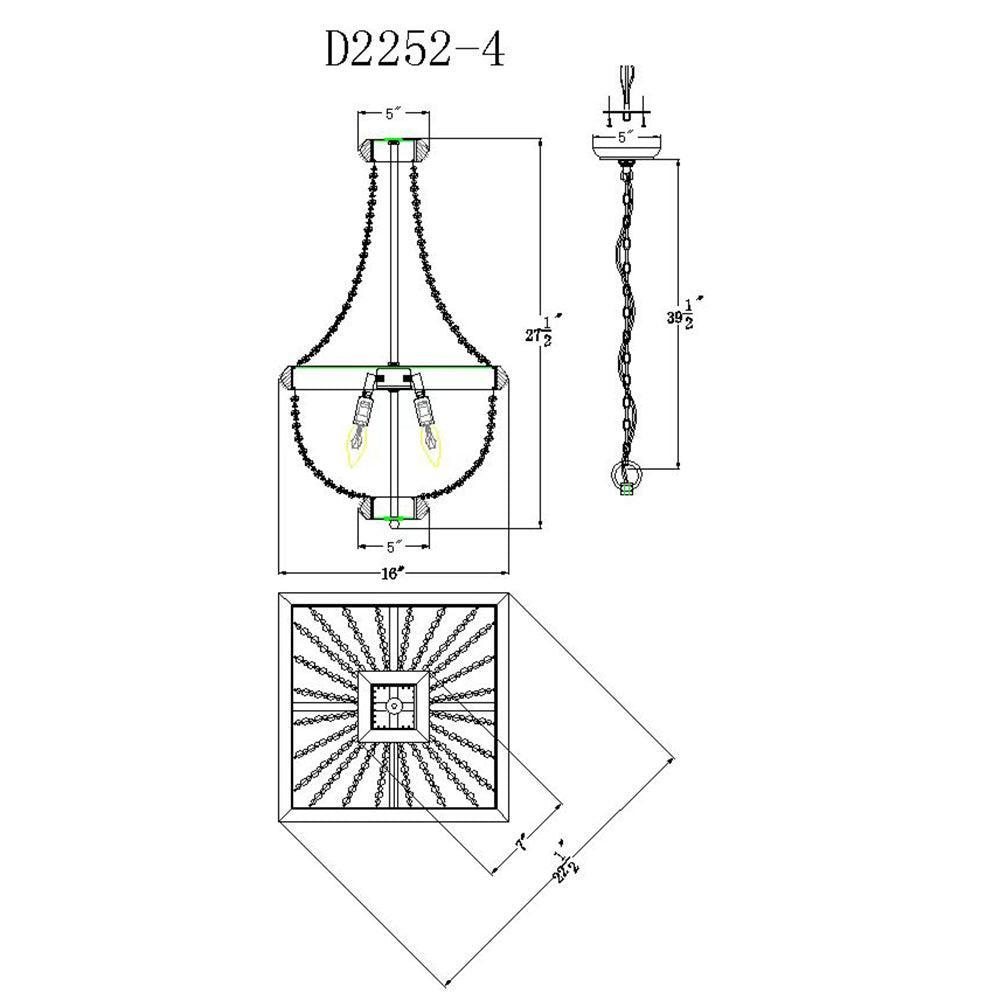 Regas 4-Light Wood Bead Candle Style Chandelier - ParrotUncle
