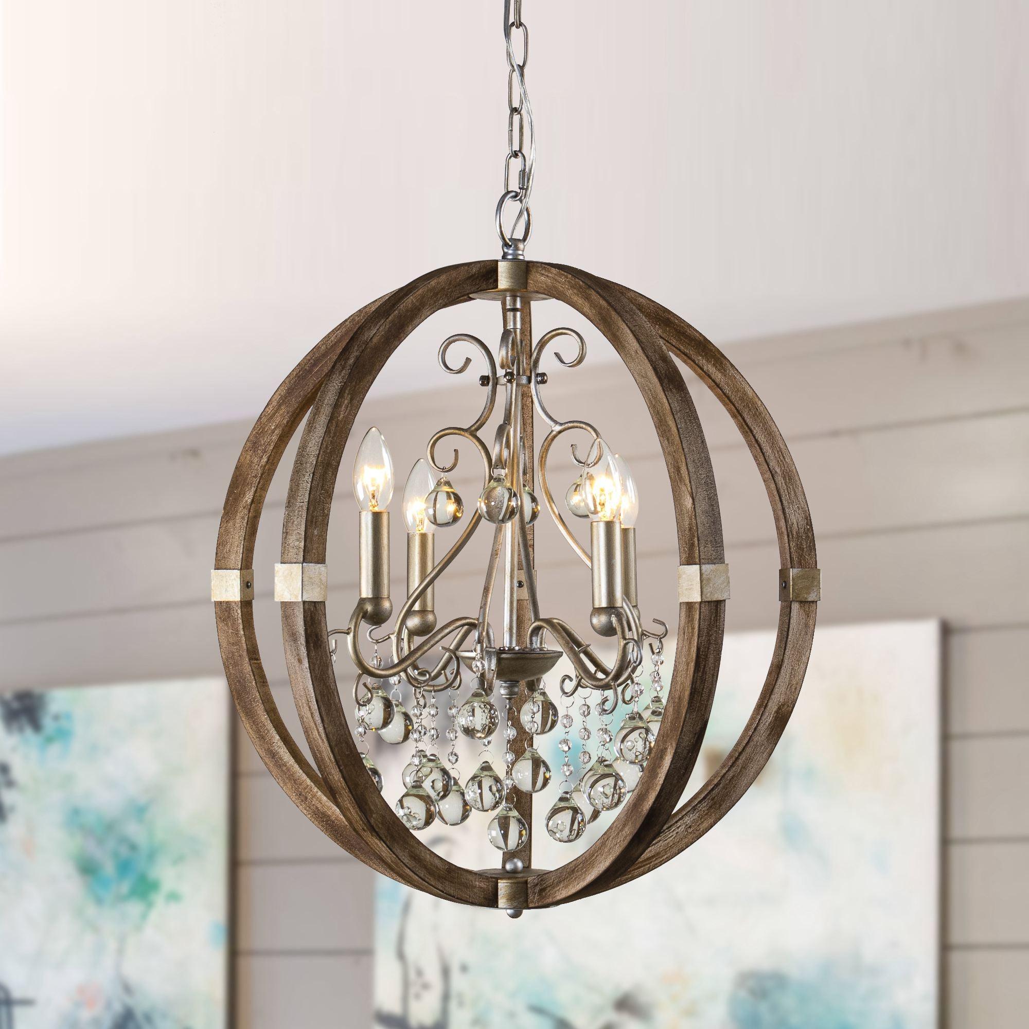 Retha Brown 4-Light Caged Chandelier - ParrotUncle